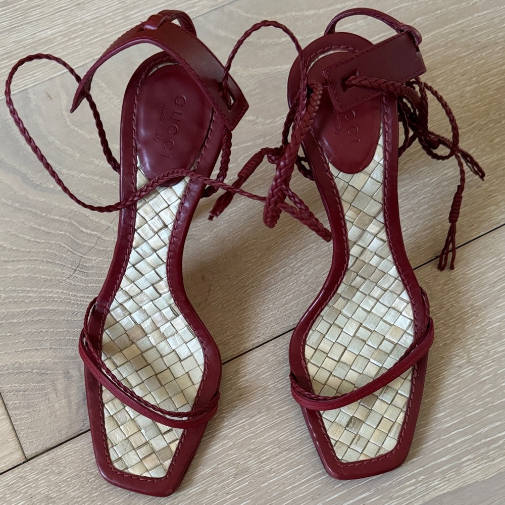 Gucci Dark Red Strappy Women's Sandals - Picture 8 of 10